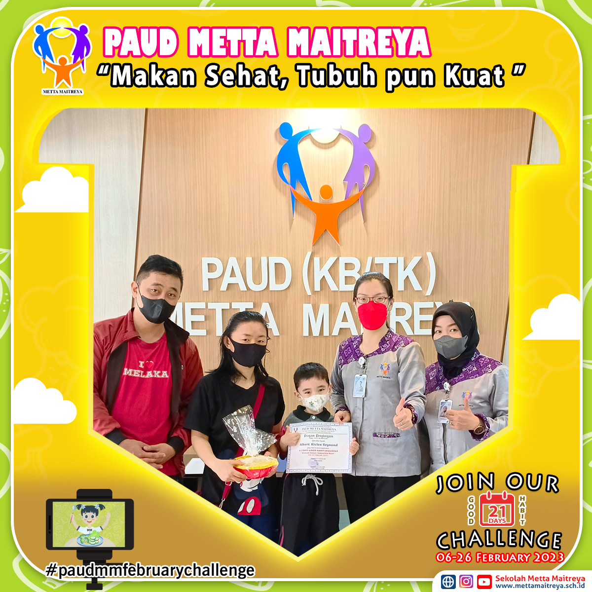Pemenang 21 Days Good Habit Challenge February 2023 "Makan Sehat, Tubuh pun Kuat" | PAUD METTA MAITREYA
